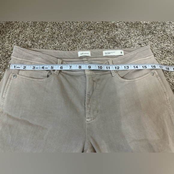 J. Jill Beige Denim Slim Ankle Stretch Pants Sz 8 - Picture 7 of 7